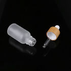 Cosmetic Packaging​ 50ml Frosted Glass Bamboo Dropper Bottle
