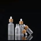Cosmetic Packaging​ 50ml Frosted Glass Bamboo Dropper Bottle