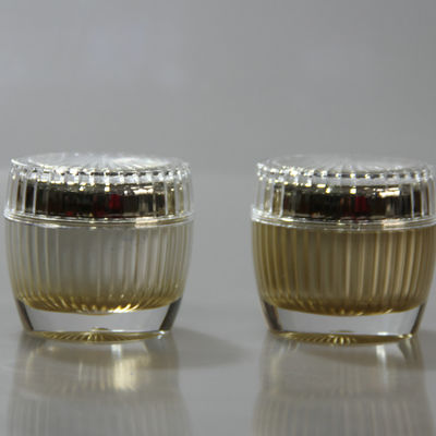 Yellow Round Acrylic Plastic Luxury Face Cream Cosmetic Packaging Containers 30g 50g