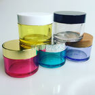 empty 15g PET Plastic clear cosmetic jar with gold silver top lid for skin care packaging blam lip scrub container